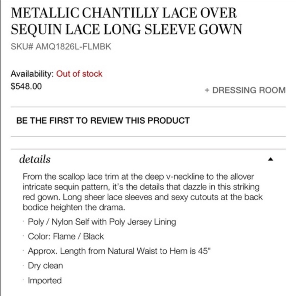 Metallic Chantilly Lace Over Sequin Lace Long Sleeve Gown - Picture 3 of 12